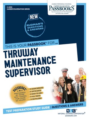 cover image of Thruway Maintenance Supervisor